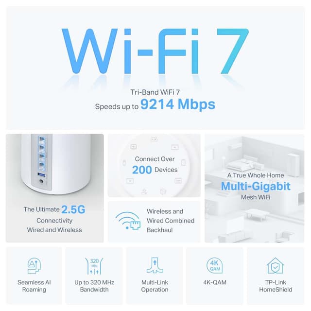 TP-Link Deco BE65 WiFi 7 Mesh system (2-pak)