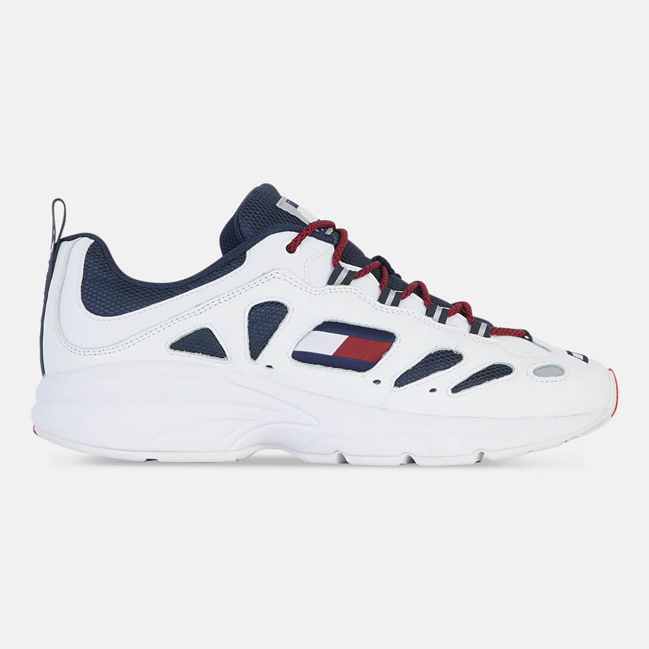 Tommy Hilfiger Baskets en Cuir & Mesh Heritage Retro blanc/bleu marine