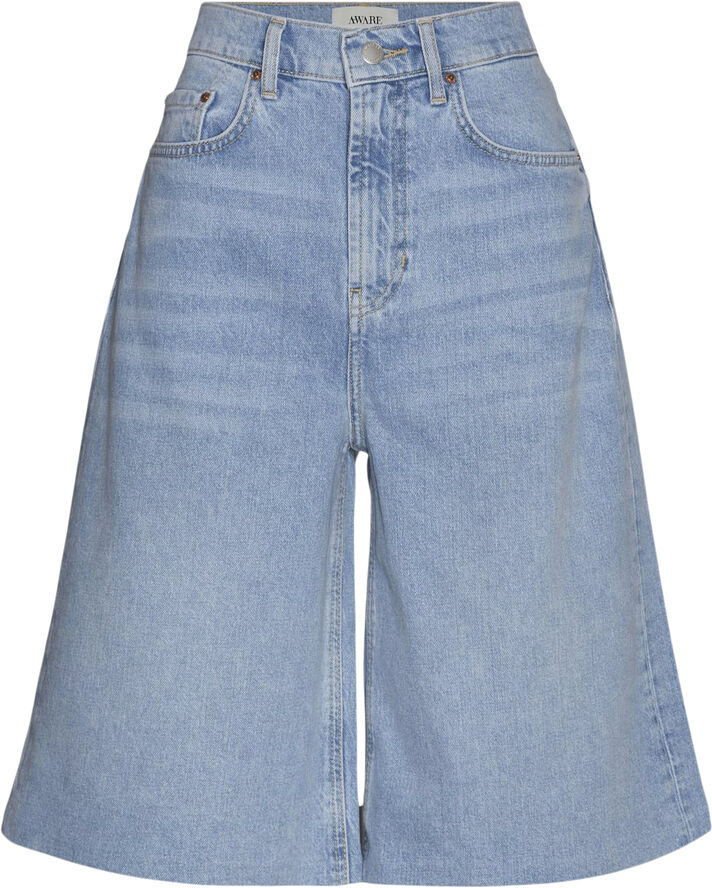 Vero Moda VMROWENA SHR LONG WIDE SHORTS BA328 Light blue denim