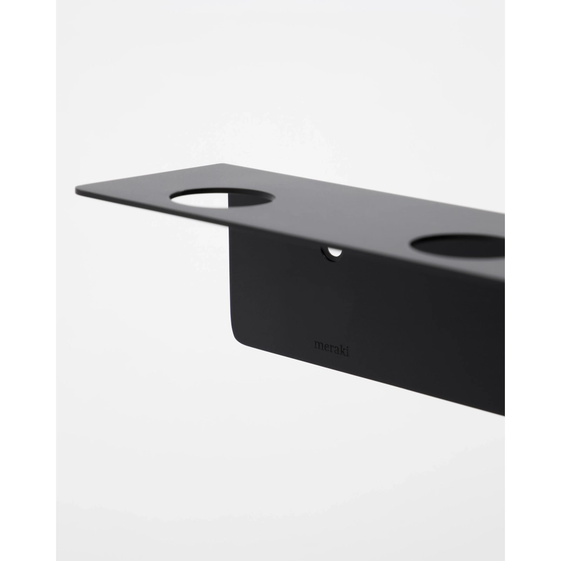 Meraki Bottle Hanger With Hooks - Brushed Black Finish