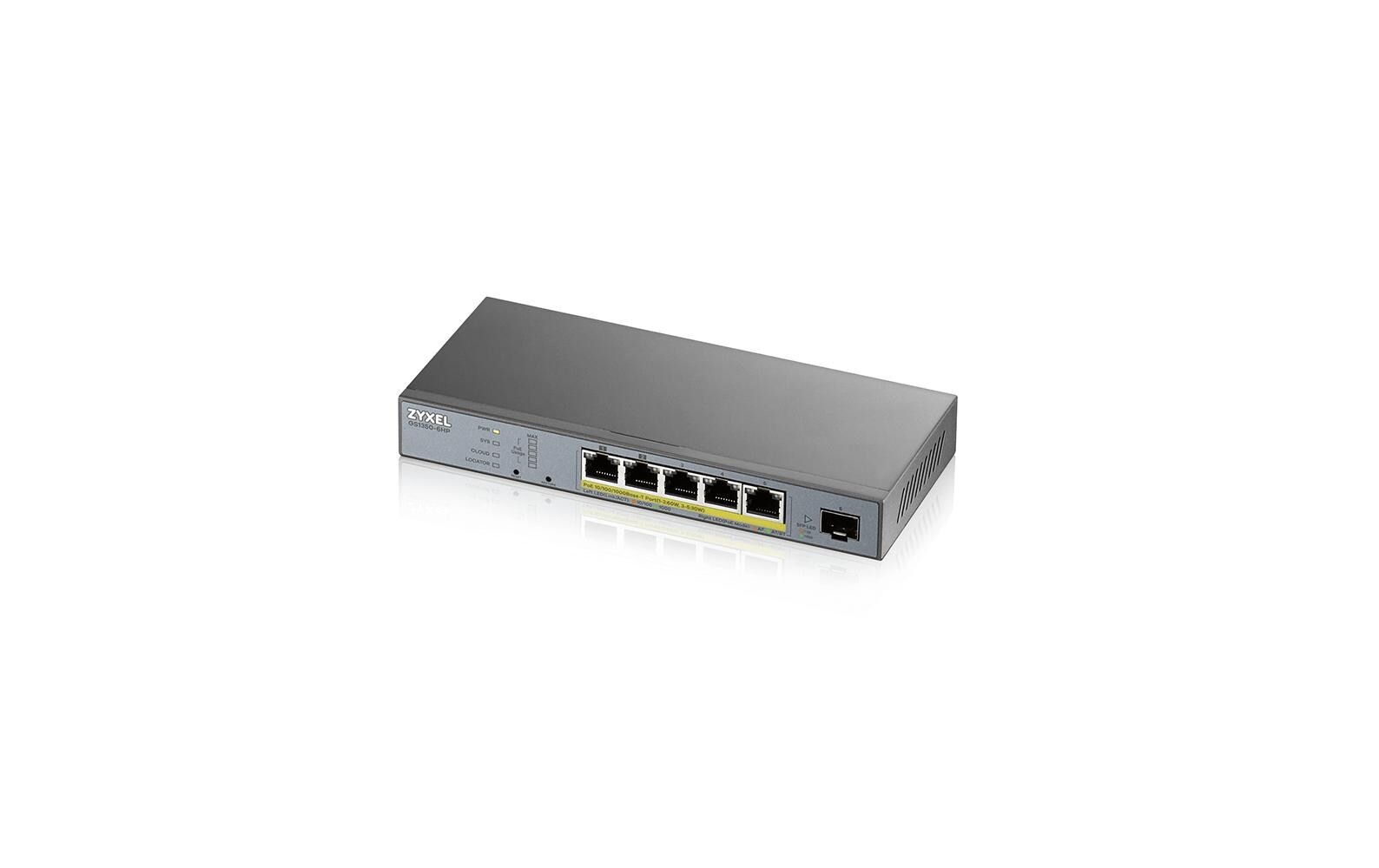 PoE+ Switch GS1350-6HP 5 Port<br>Smart-Managed Switch Speziell für die Überwachung