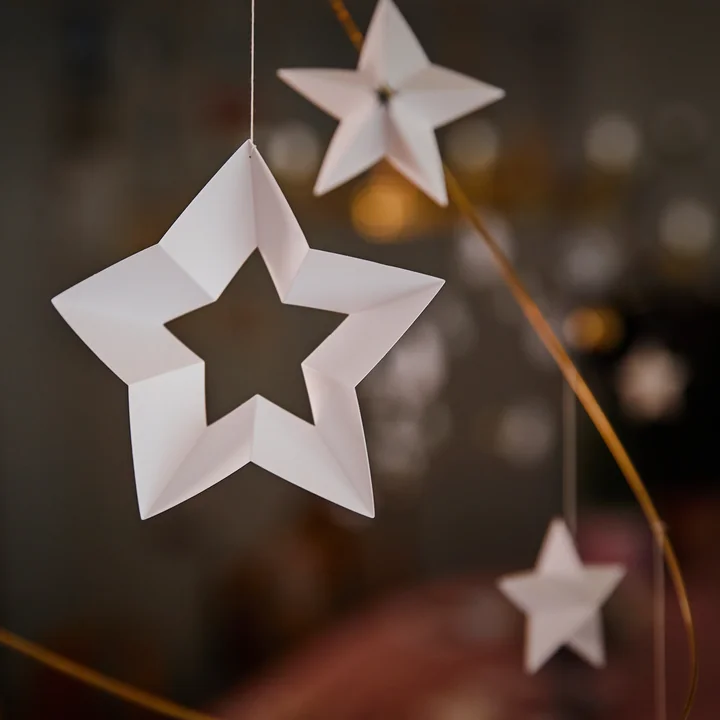 Flensted Mobiles - Starry Night Mobile 7, weiss / gold