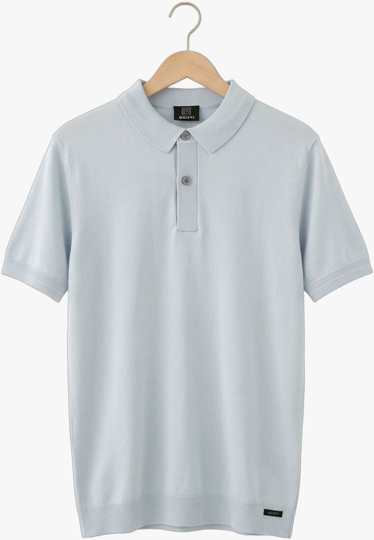 lichtblauwe genti polo polo 2 button ss 1260
