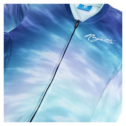 Maillot Manches Courtes Velo Rogelli Tie Dye - Femme - Bleu