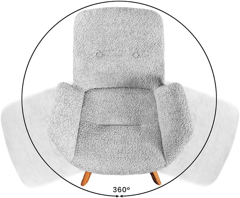 Riess Ambiente Drehbarer Stuhl Baltic - grau Natur - Bouclé Stoff Eiche Massivholz - Esszimmerstuhl mit Armlehne Schaumstoff-Polsterung