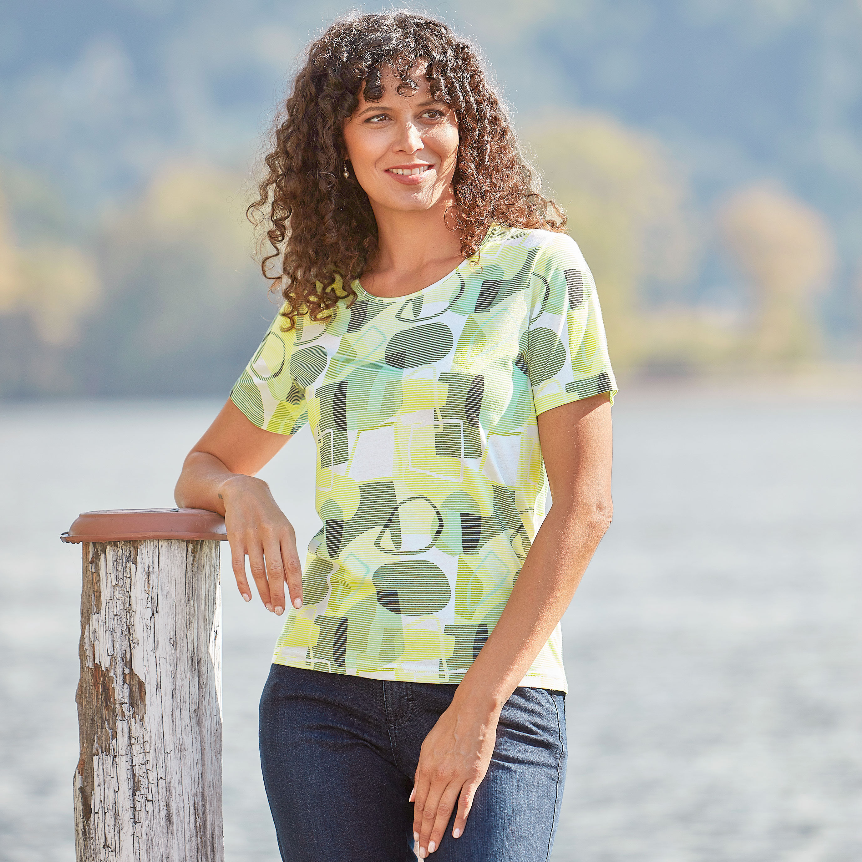 Damen T-Shirt bedruckt Baumwolle und Modal