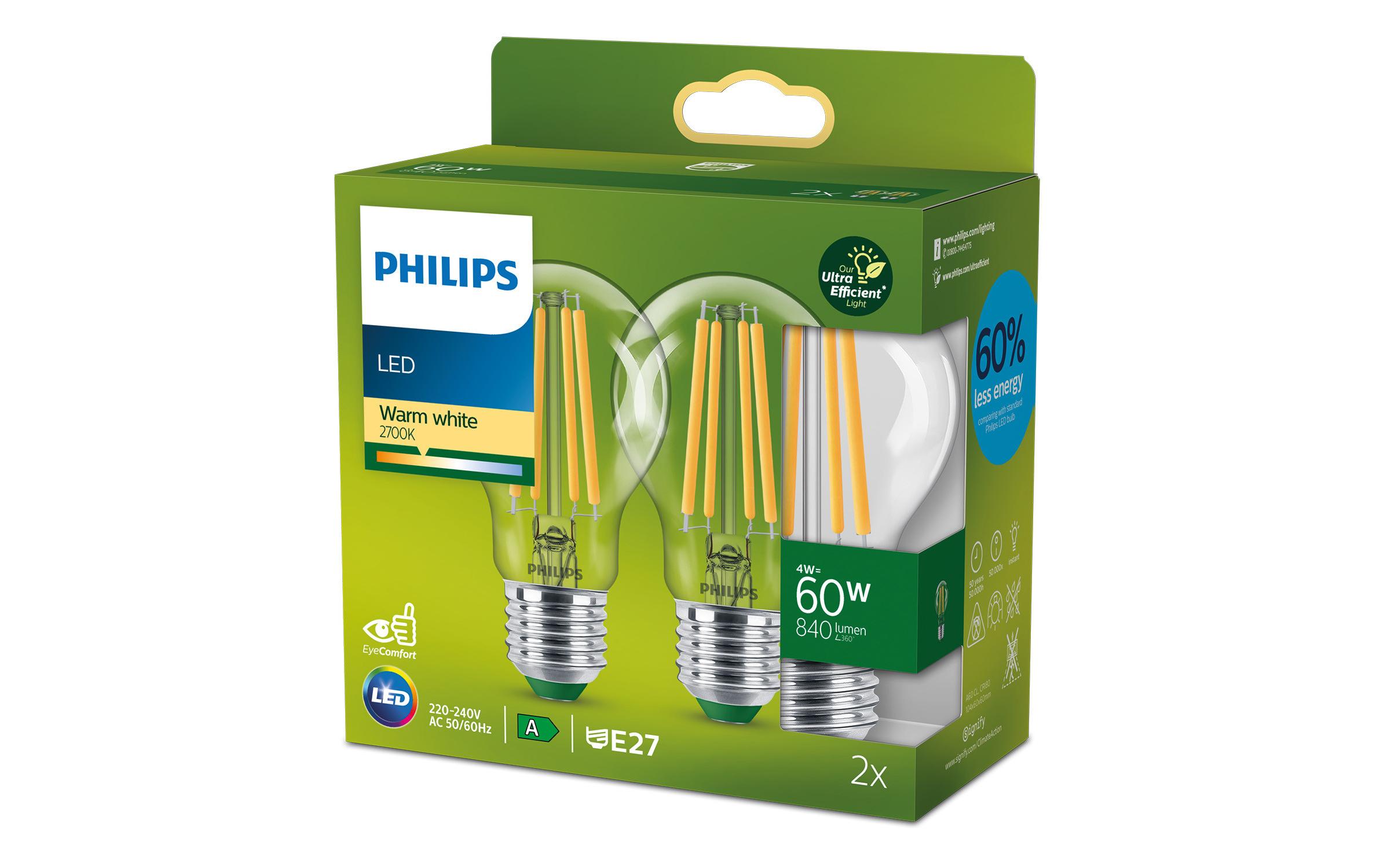 Lampe LED CLA 60W A60 E27 2700K CL UE 2PF/SRT WarmweissLED Filament-Lampe