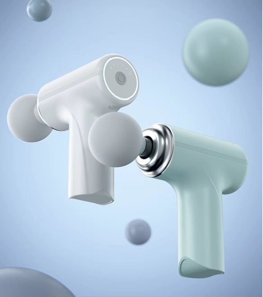 HOMTEC - USB oplaadbare mini-massagepistool met verwisselbare kop