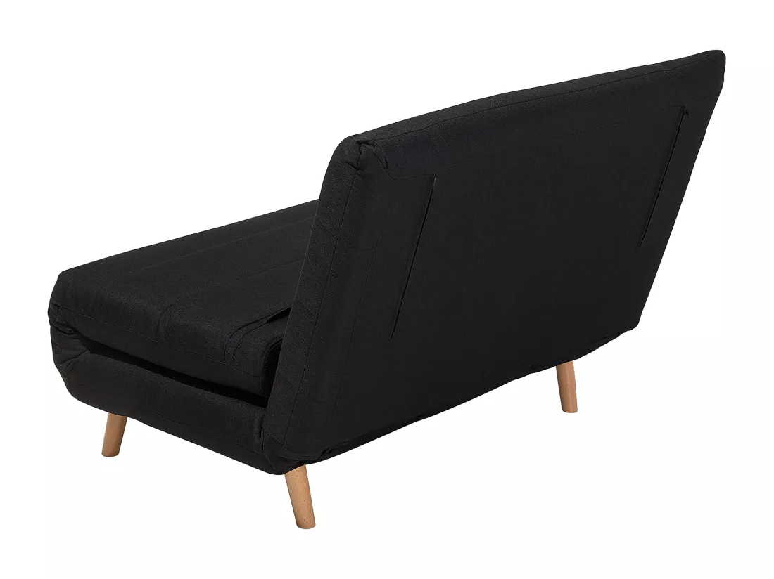 Banquette convertible 1 place en tissu noir SETTEN