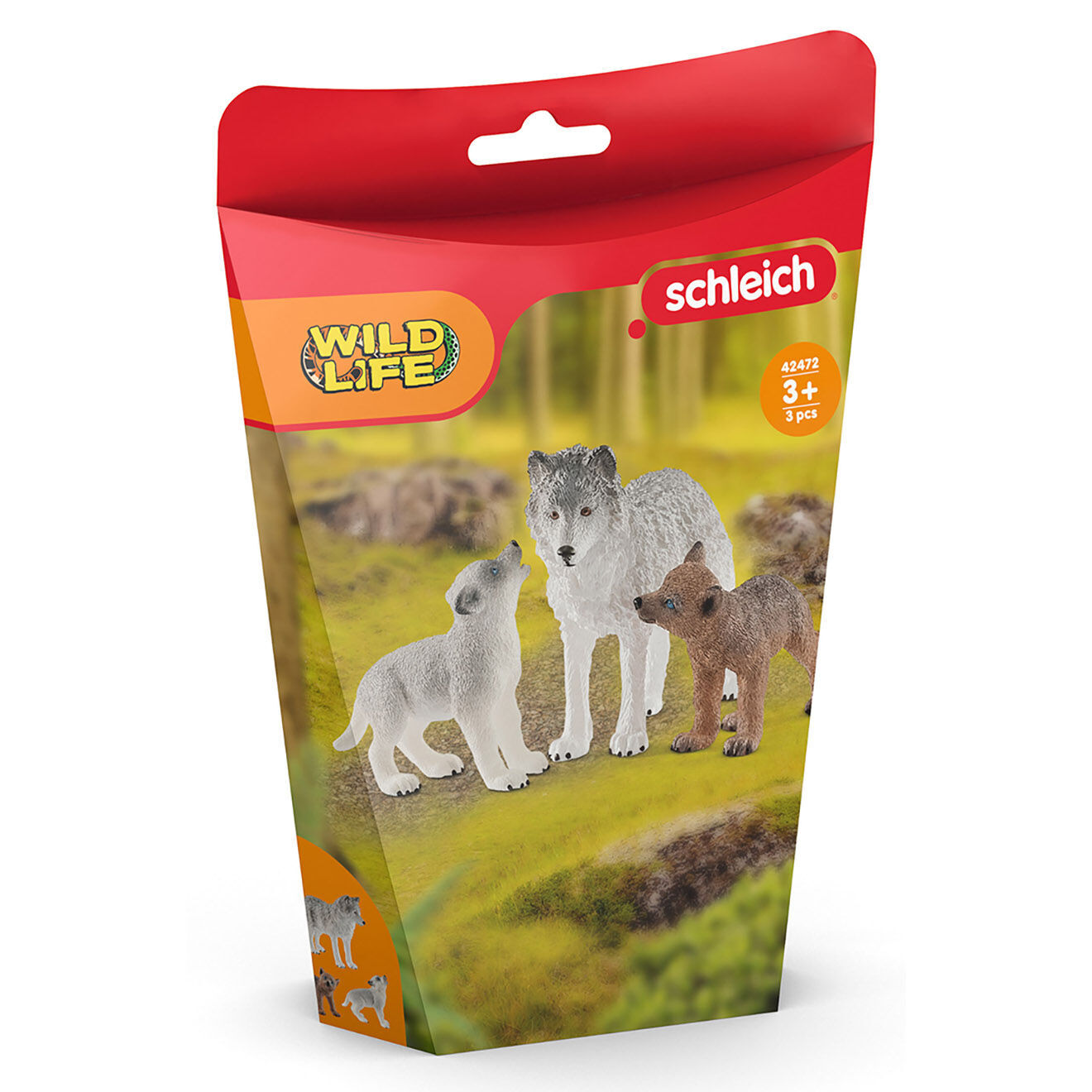 Schleich Maman loup avec louveteaux multicolore