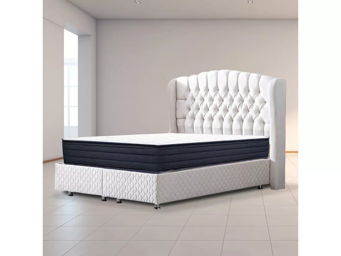 Matelas réversible DIAZ 90x190 cm, en mousse haute densité, indépendance du couchage, face été/hiver, épaisseur 20 cm