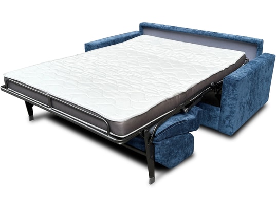 CONCEPT1 - Canapé lit Détroit 3 places glory bleu (H14 140cm 28kg/m3)