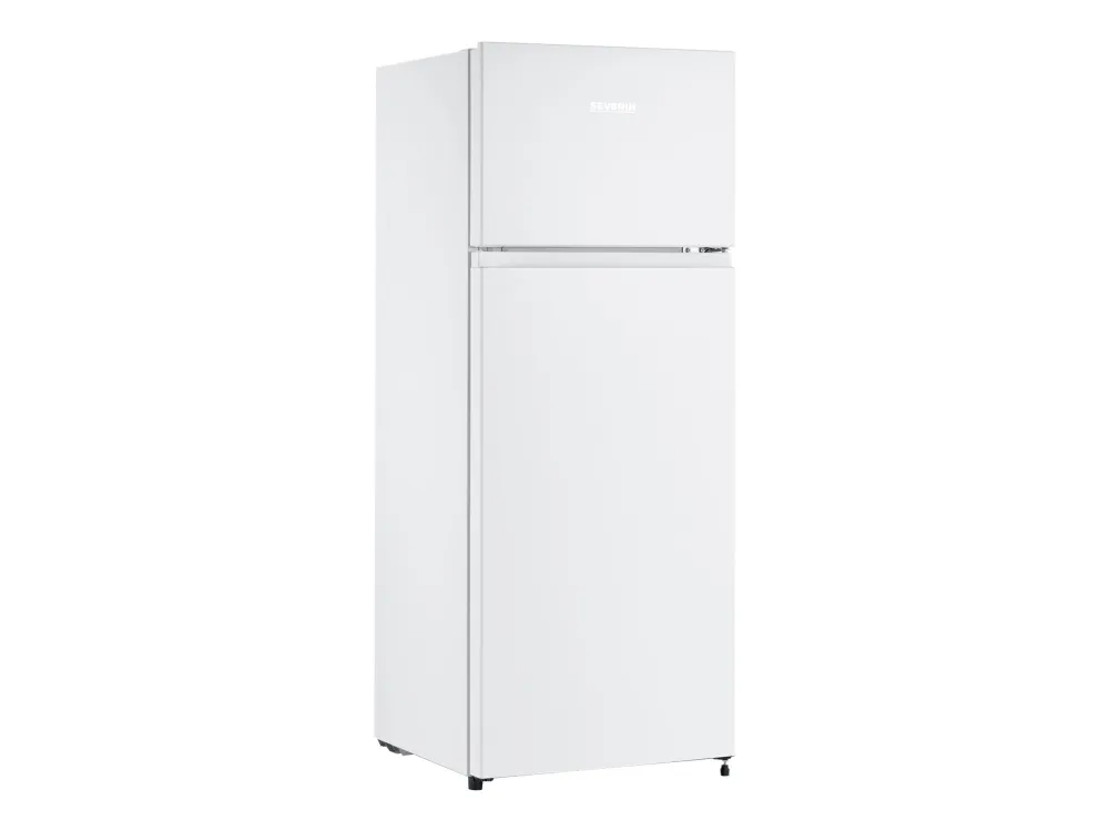 SEVERIN DT 8760 - Køleskab/fryser - top-fryser - bredde: 54.2 cm - dybde: 55 cm - højde: 143.4 cm - 206 liter - Klasse E - hvid