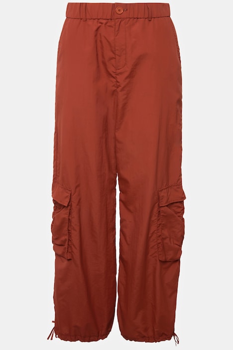 Cargohose, weites Bein, Cargotaschen, Saum-Bindeband