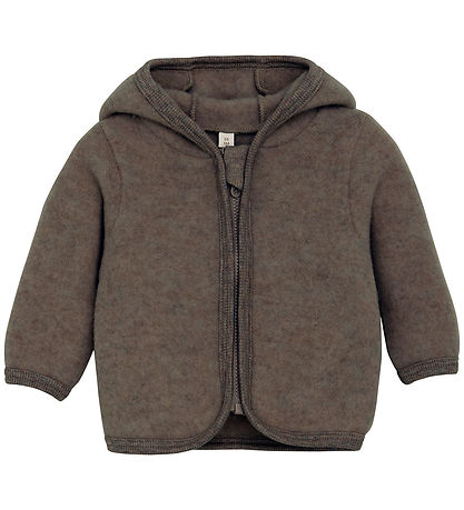 Huttelihut Cardigan - Uldfleece - Brown Melange m. ?rer