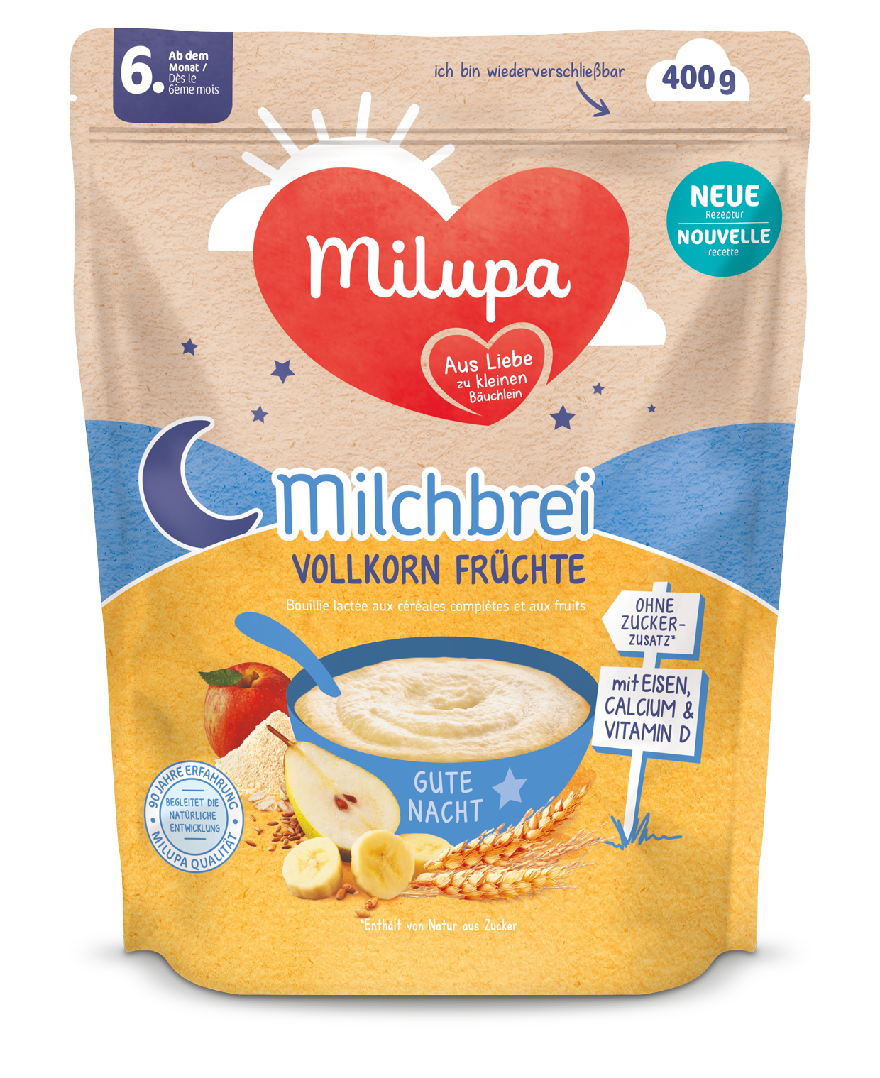 MILUPA Gute Nacht<br>400 g, Vollkorn Früchte 6m+