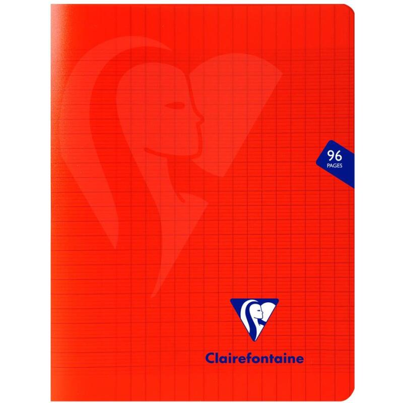Cahier piqué Mimesys 17x22cm 96 pages grands carreaux couverture polypropylène Couleur aléatoire - Assortis