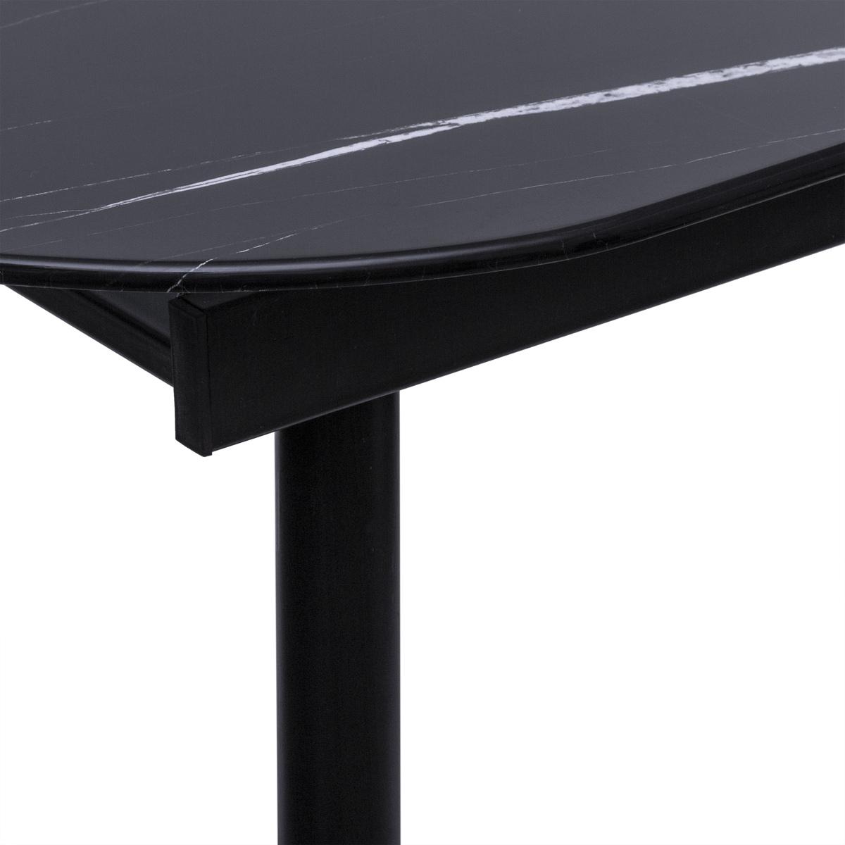 TABLE DINER VERRE 160 A 200CM NOIR MAPU