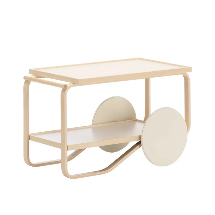 Artek - 901 Servierwagen, Laminat weiss
