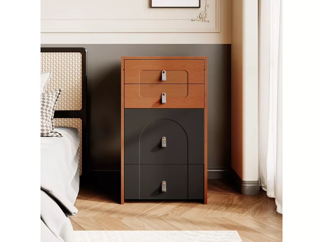 Coiffeuse multifonctionnelle noire et marron,d50cm×h80cm