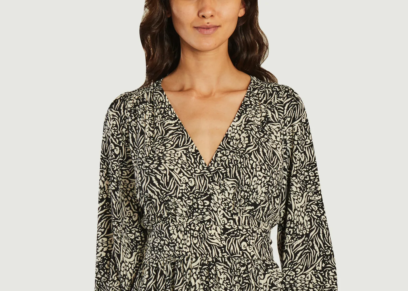 Robe midi portefeuille motif zébré Chelsea Suncoo