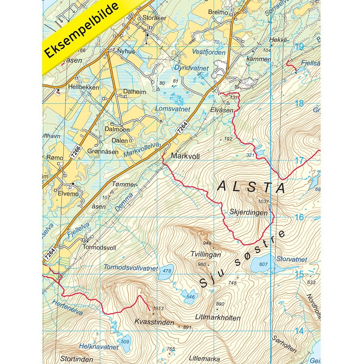 Turkart, Skjærkerfjella<br>1:50 000