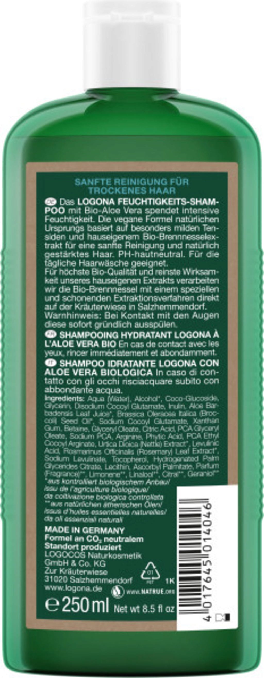 LOGONA  Feuchtigkeits-Shampoo, 250 ml