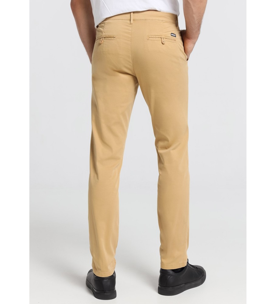 Calça chino Six Valves Slim Fit tamanho médio, bege