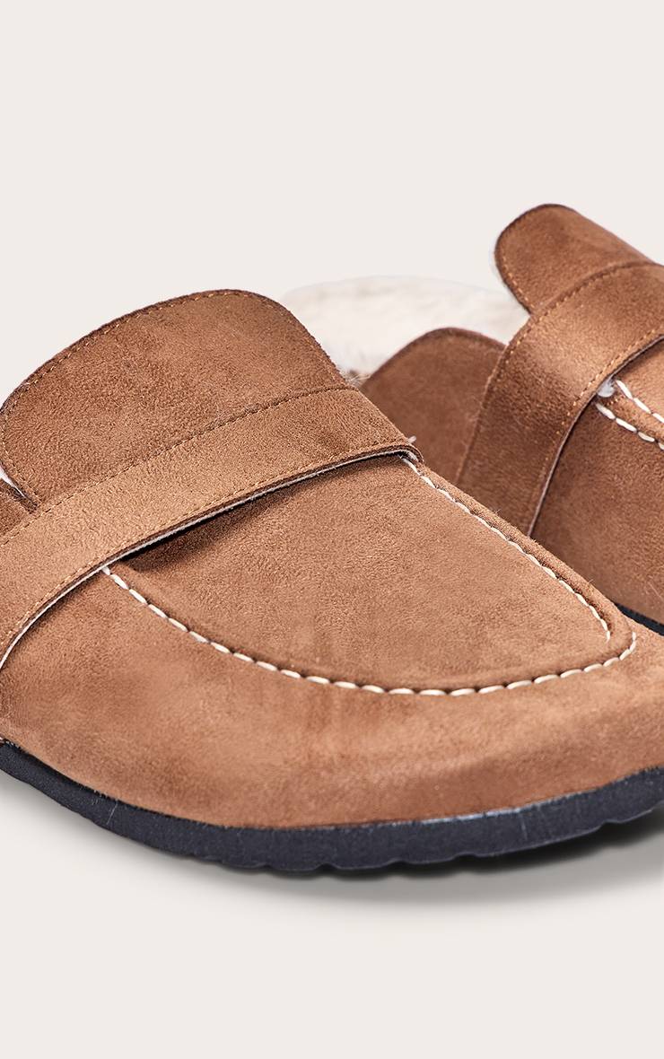 Marron Mules En Synthétique Doublées De Synthétique