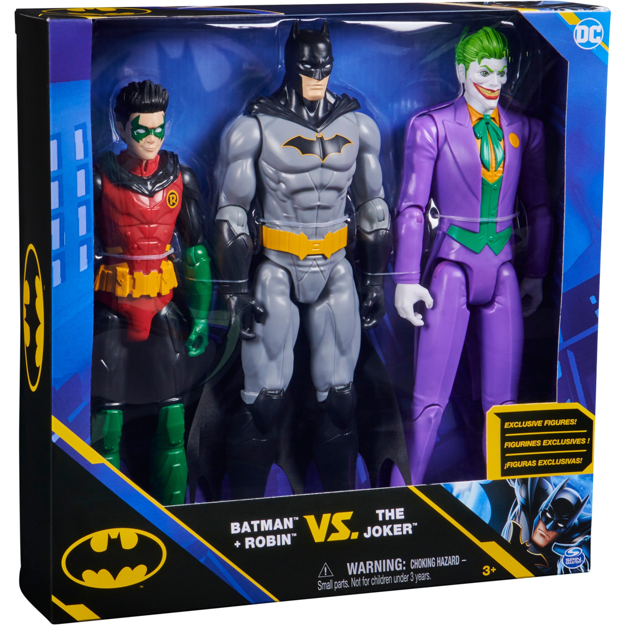 Spin Master Spielfigur Batman 30 cm Figuren-Set aus Batman (Rebirth), Robin und Joker