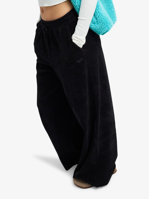 Lekeitio Knit Easy Wear/Coupe confortable - Pantalon en velours côtelé Noir Femme