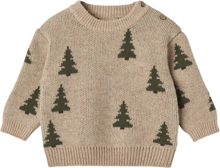 Wheat Jacquard Strik Pullover Mimi Offwhite