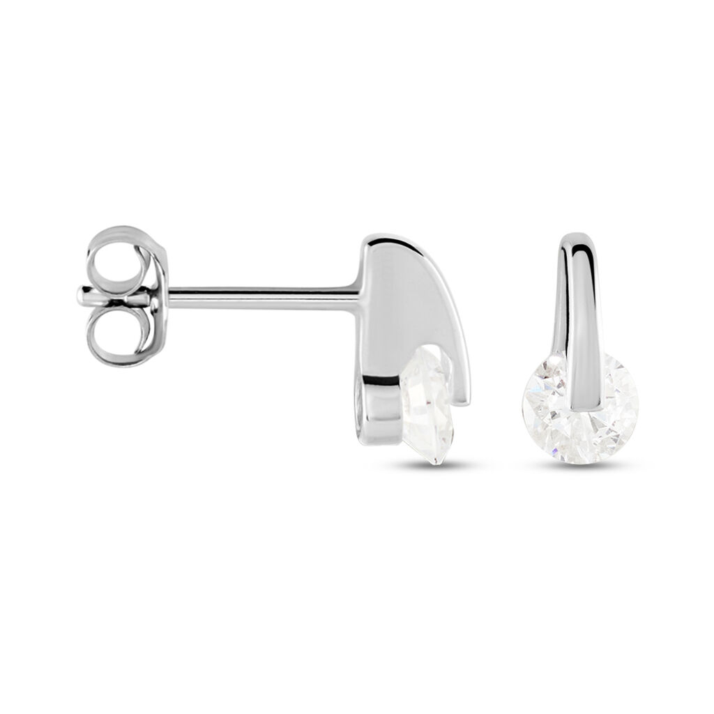 Boucles D'oreilles Pendantes Vera Argent Blanc Oxyde De Zirconium