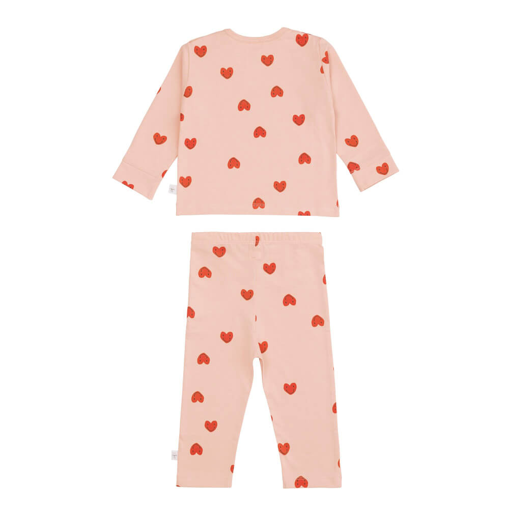 Long Sleeve Set Heart peach rose, 98/104,
