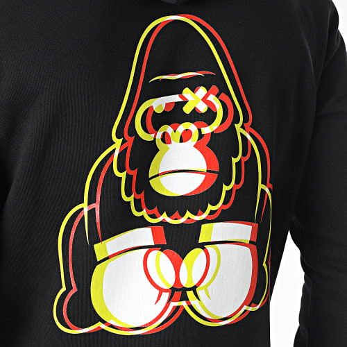 Sweat Capuche Gorille Néon Noir