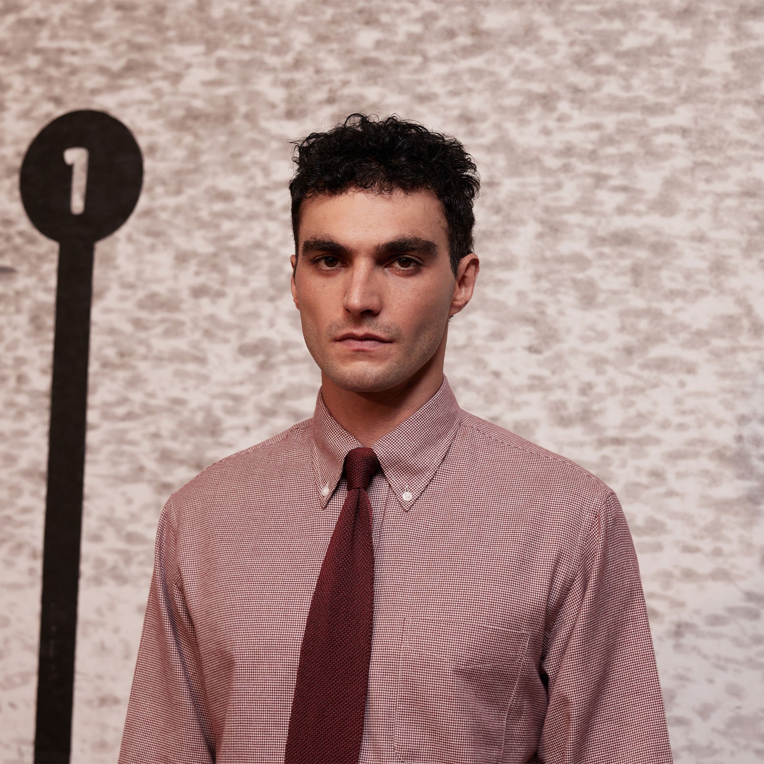 Burgundy silk grenadine tie