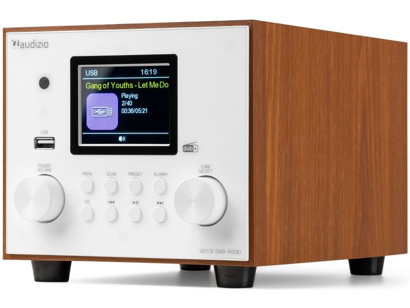 Audizio DAB  Radio Vieste Weiss DAB  Radio mit Stereo Lautsprecher und Subwoofer
