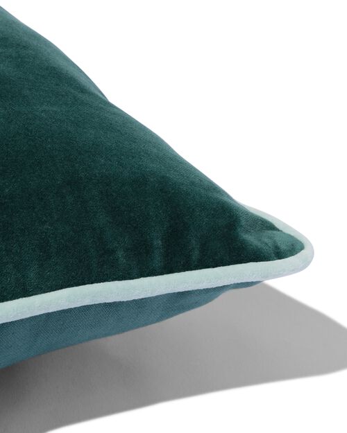 coussin d'intérieur avec housse velours vert 40 x 40