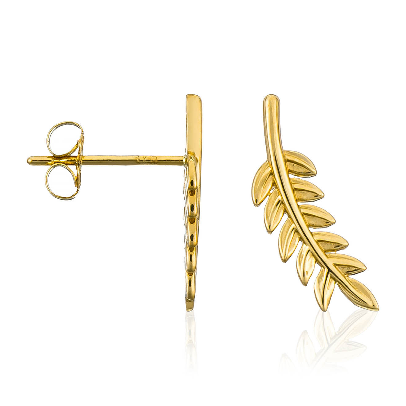 Instant d'Or Boucles d'oreilles Feuilles Grimpantes or jaune