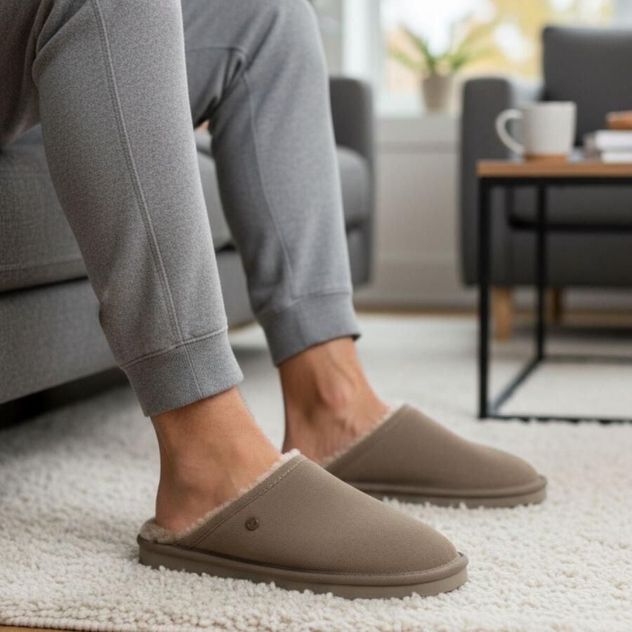 WARMBAT Pantoffels Heren Classic Unisex Maat: 44 Materiaal: Suède Kleur: Groen