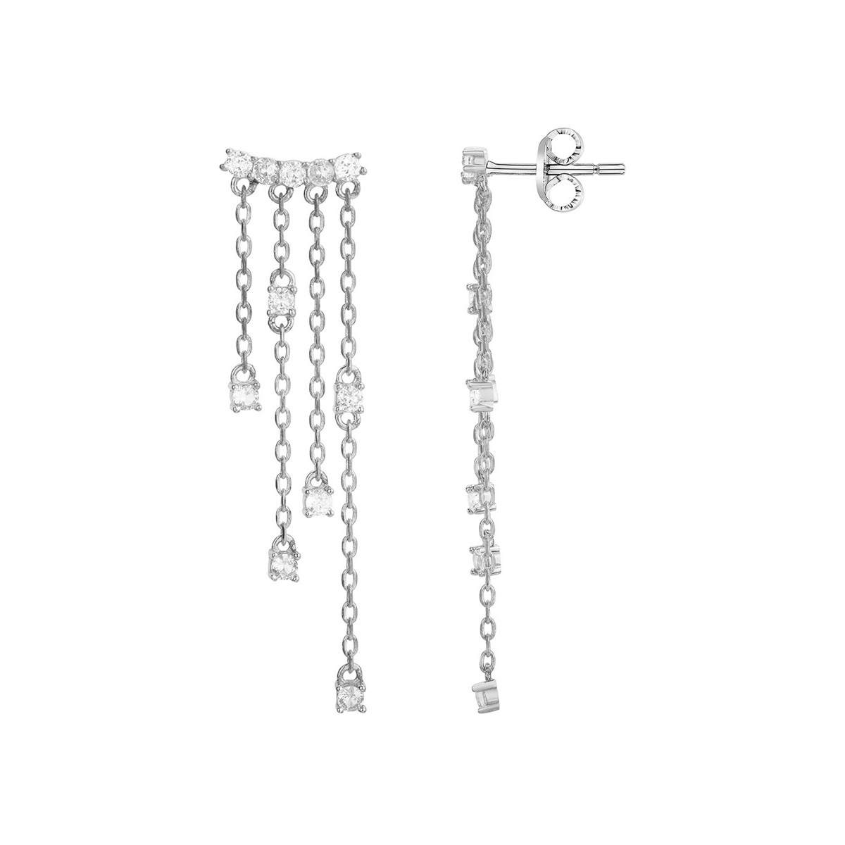 Boucles d'oreilles en Argent avec oxyde de zirconium blanc