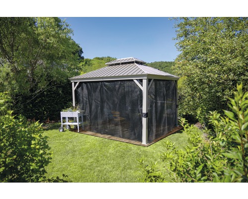 SOJAG Messina paviljoen 12x16 inclusief klamboe 473 x 353 cm champagne