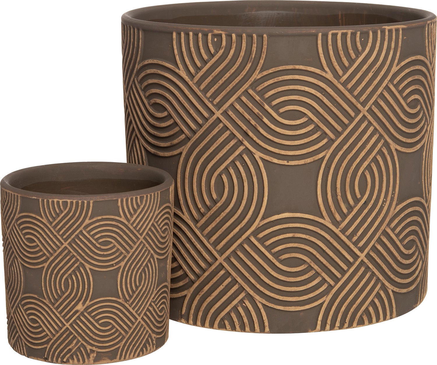 Intratuin bloempot Yaro bruin D 13,5 H 12,5 cm