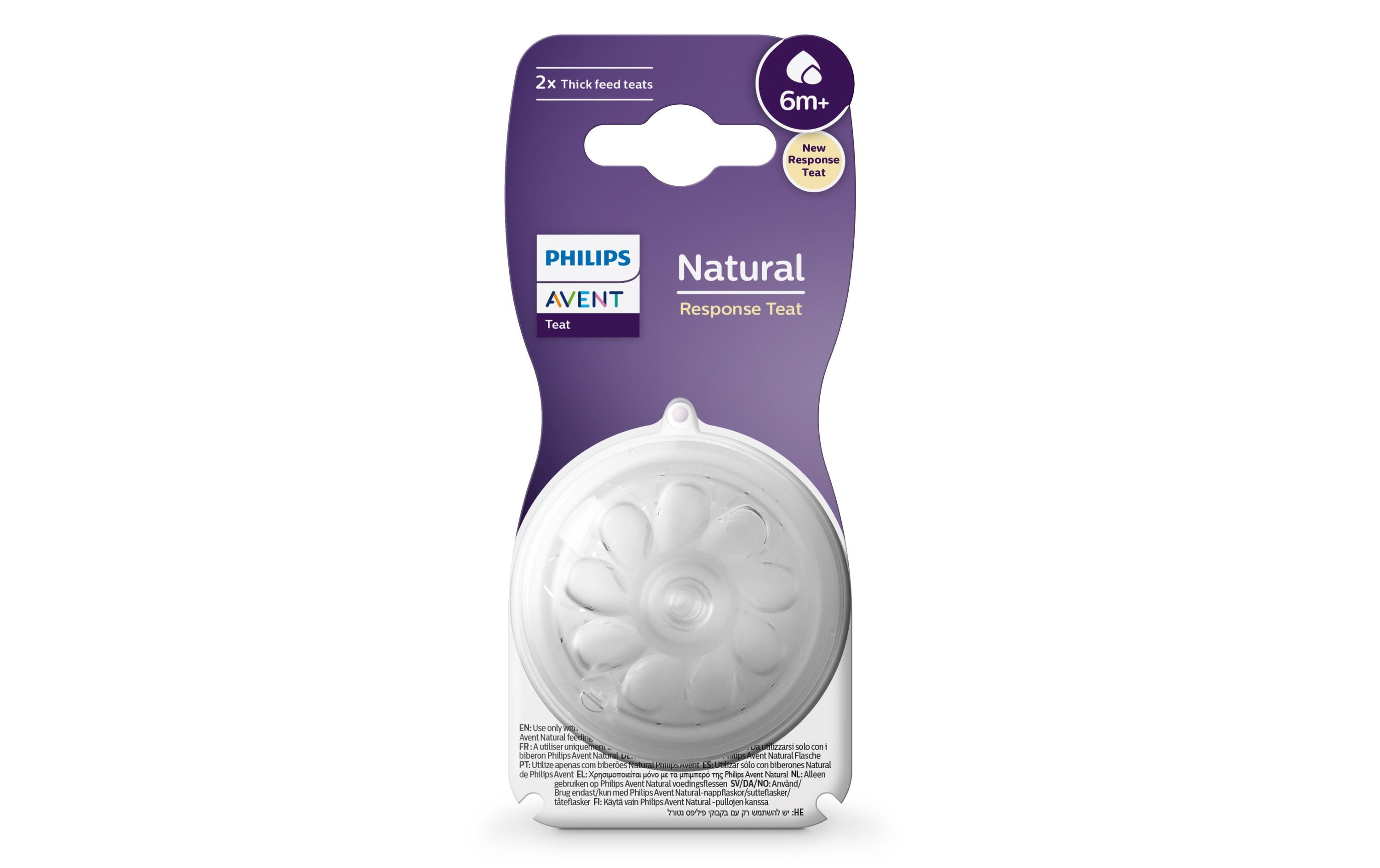 Trinksauger Natural Response 6m+ Stufe 6Brustähnlicher Sauger für dickflüssige Nahrung, 2 Stück