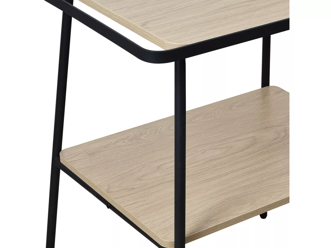 Meuble simple vasque décor chêne et métal 70cm LANKA