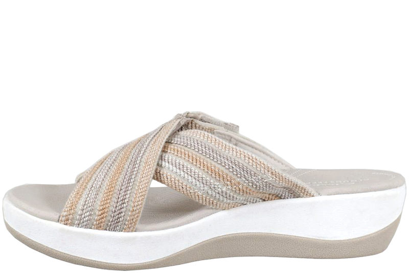 CLARKS ARLA WAVE SLENTERS I BEIGE TEKSTIL