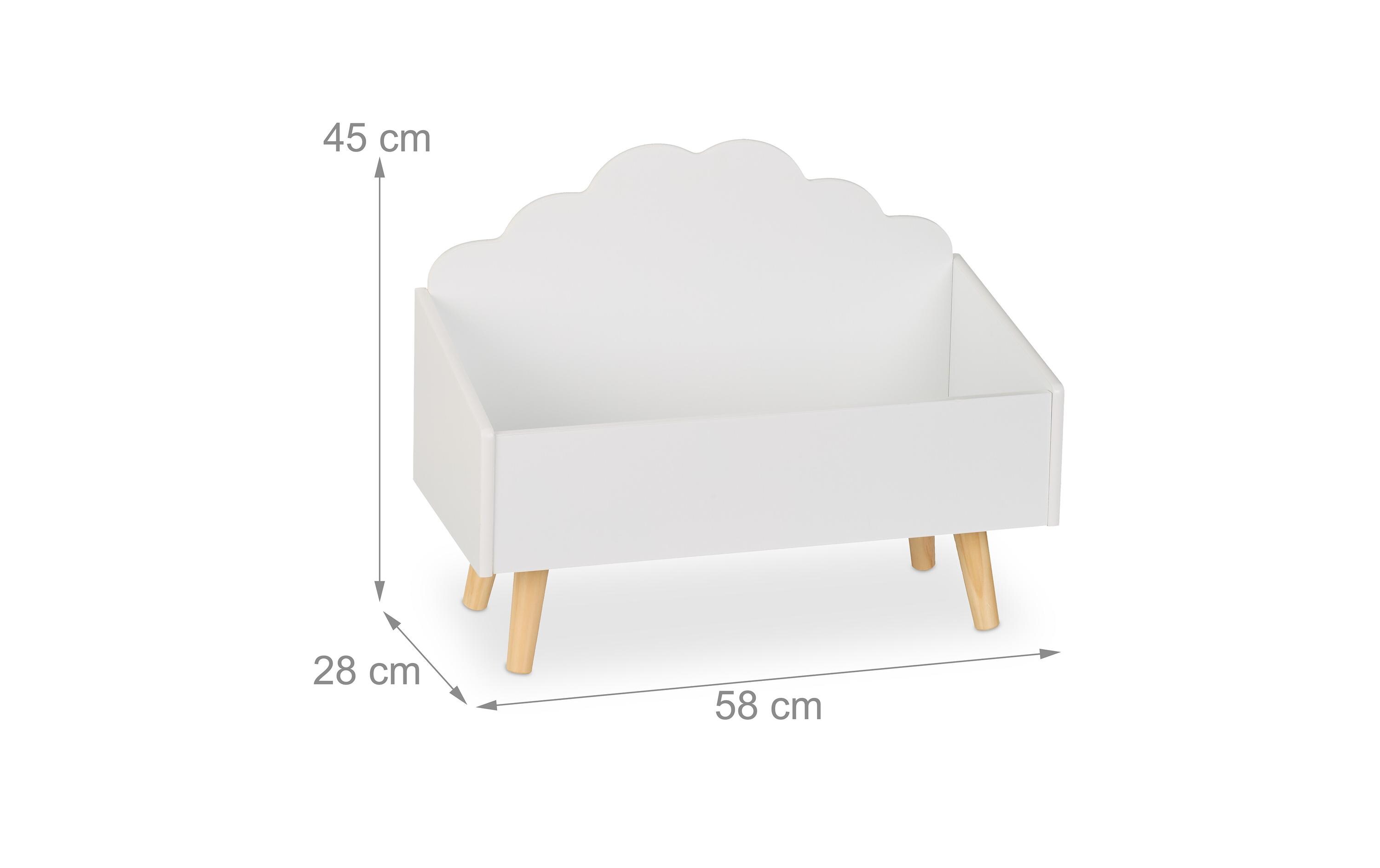 Spielzeugtruhe, MDF / KiefernKindertruhe im Wolken-Design