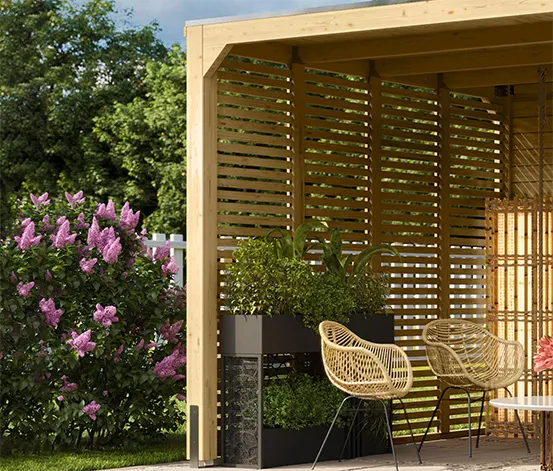 Karibu Pavillon mit 2 Schutz-Wänden, 28 mm (Markaska)