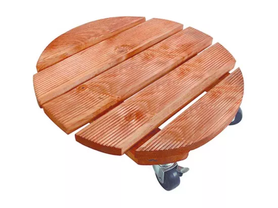 Support à roulettes bois FSC lasuré FLORA ROLL LASURE - Ø 30 cm