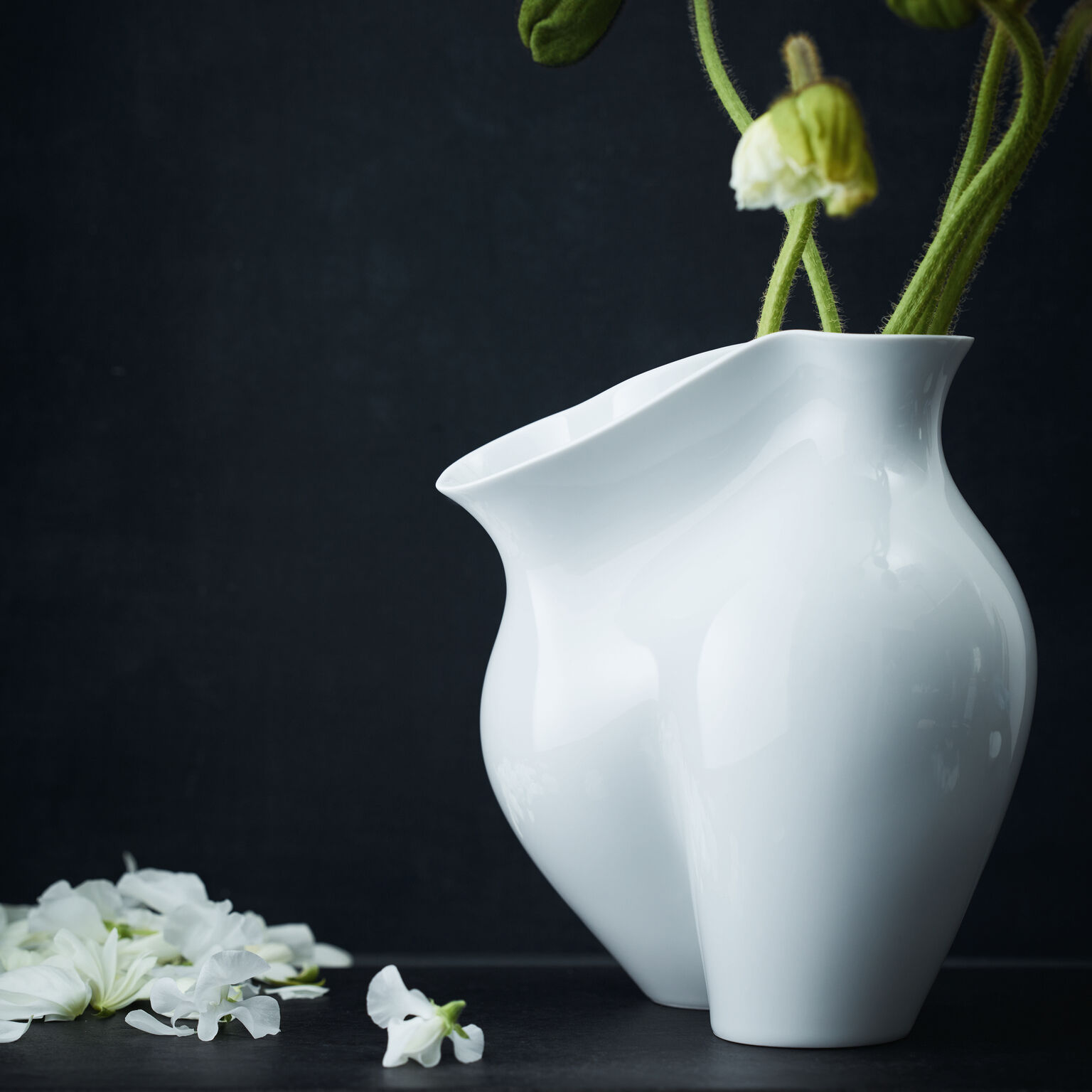 La Chute Weiß Vase 26 cm